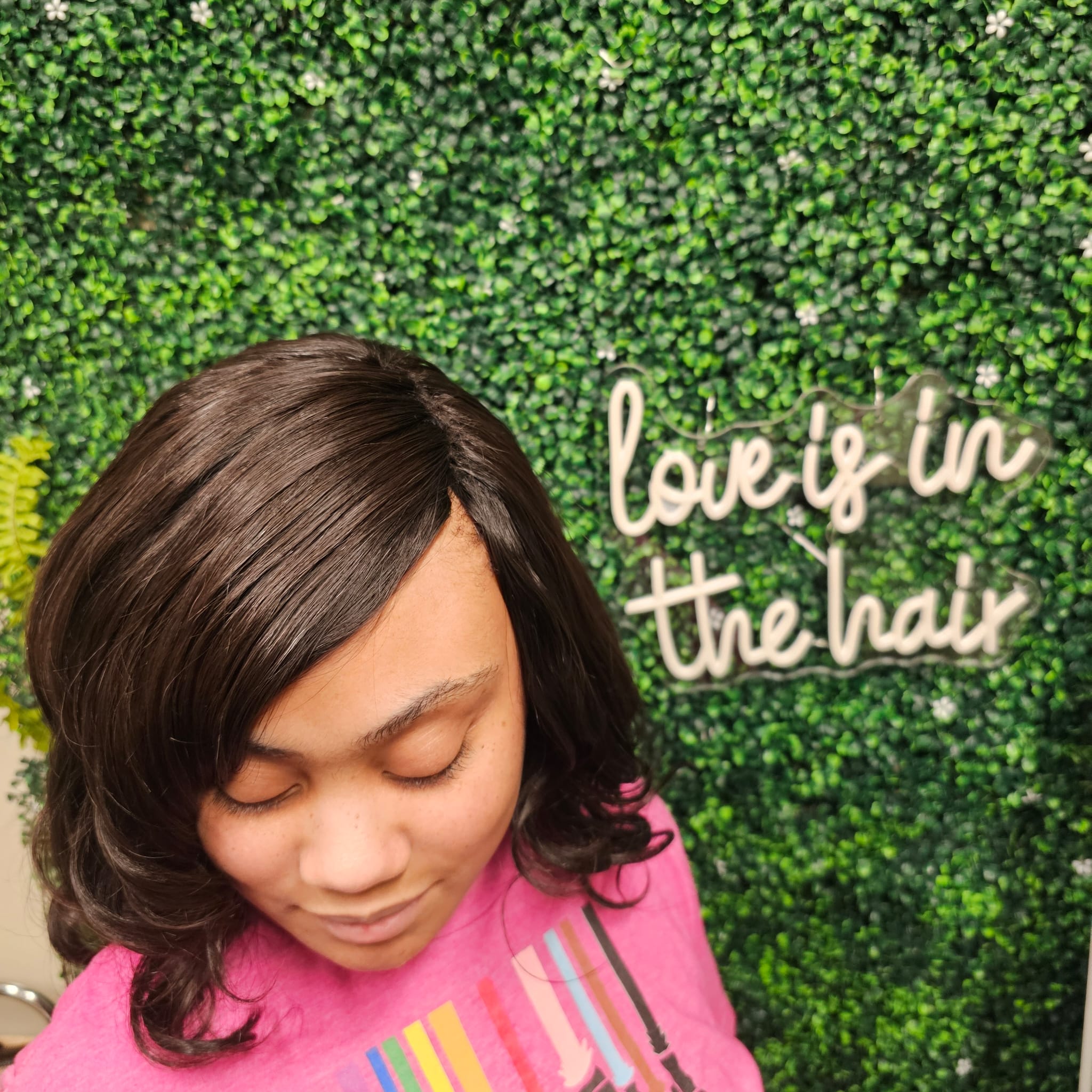 Invisible part sew-in 