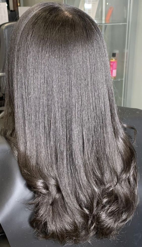 Flat iron relaxer hair